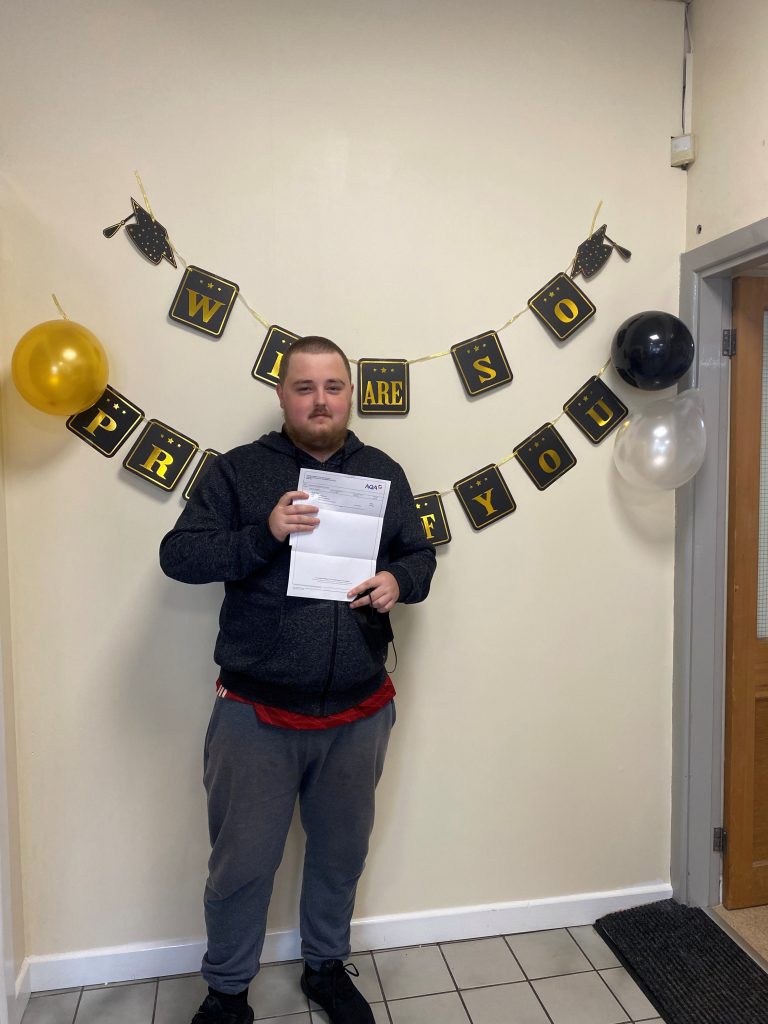 Nacro Education learner celebrating GCSE results