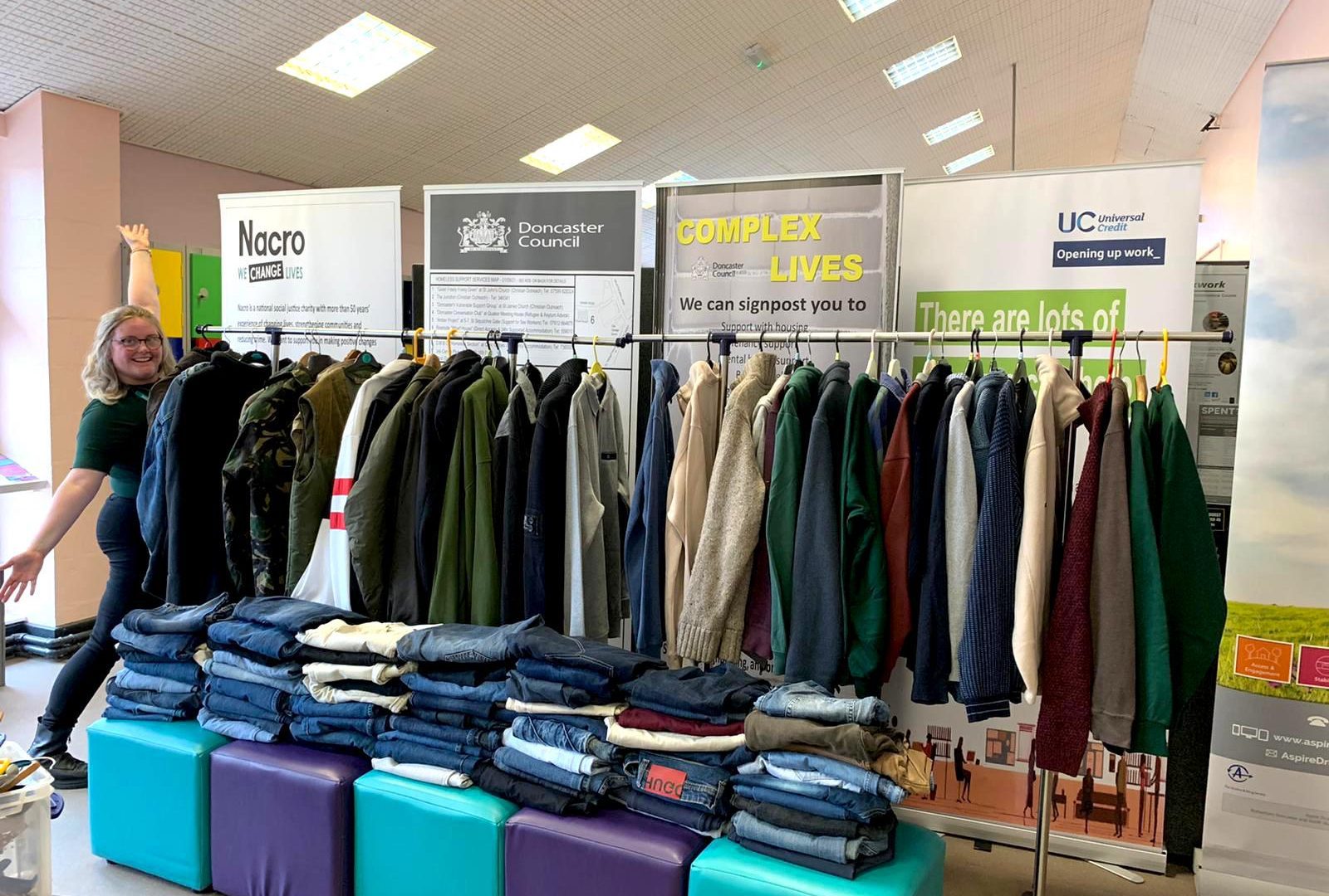 donated clothing for our departure lounge service users