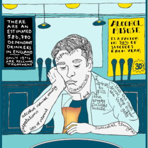illustration of alcohol misuse