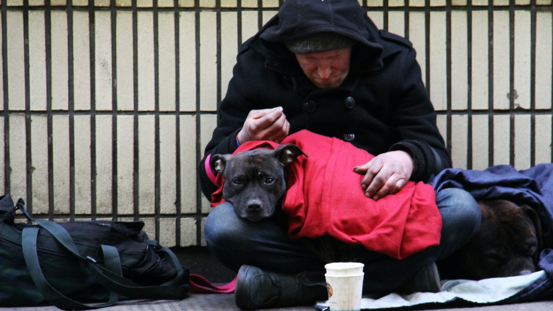 image of homeless man