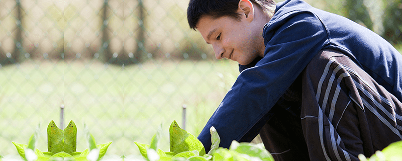 image of learner in garden
