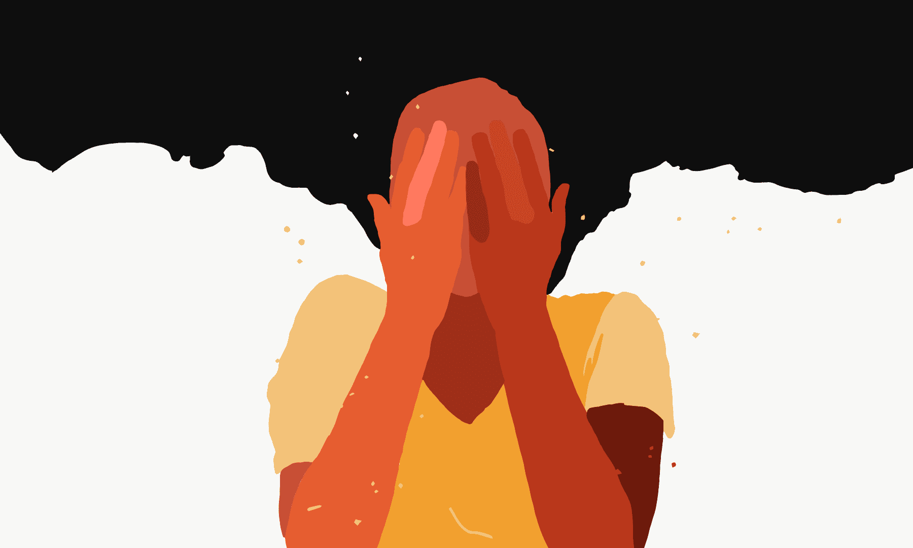 illustration of a women in fear