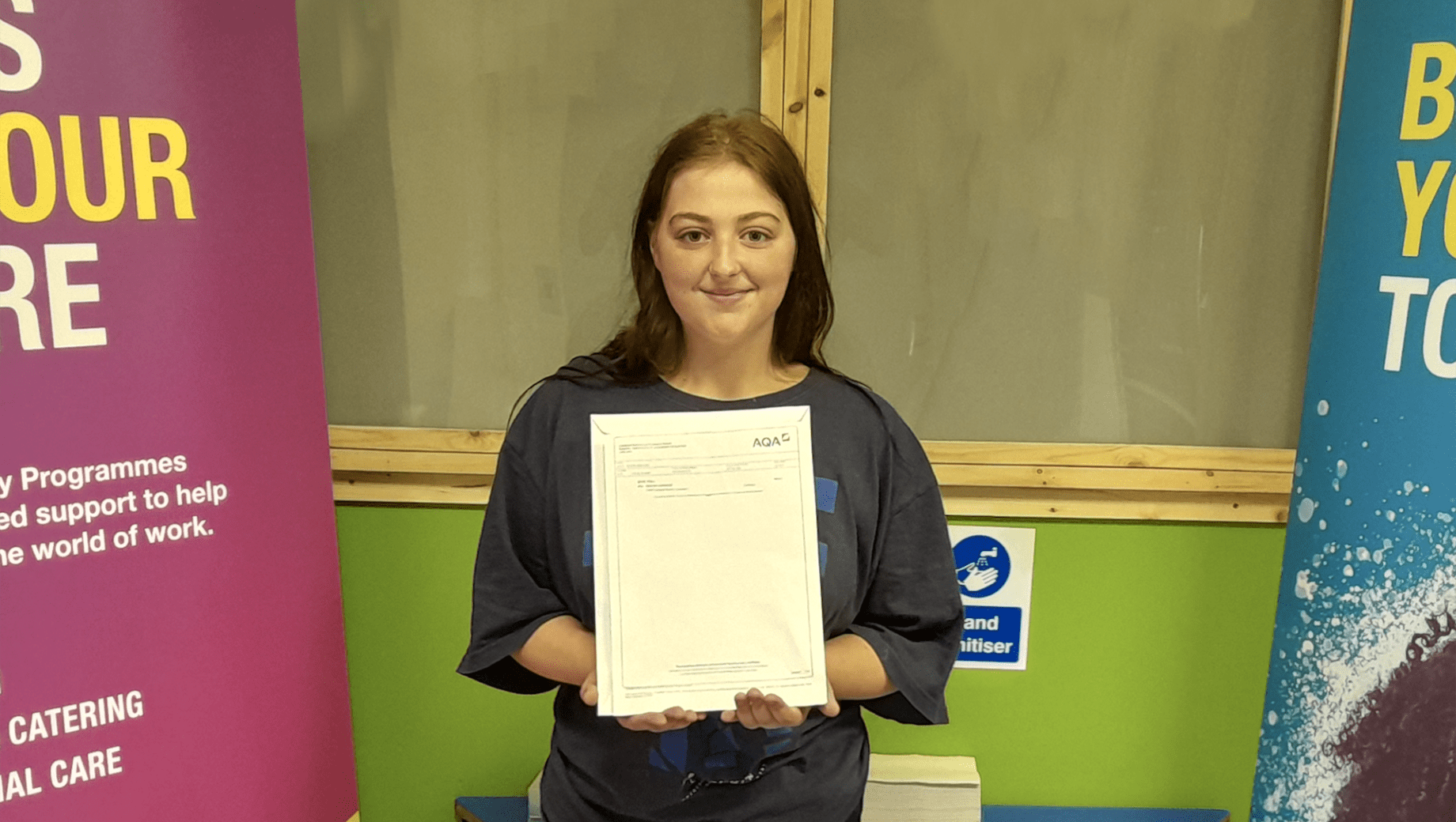 Nacro learner with GCSE Pass certificate