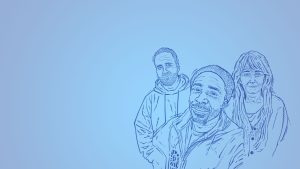 Header with three portraits for mental health in prison