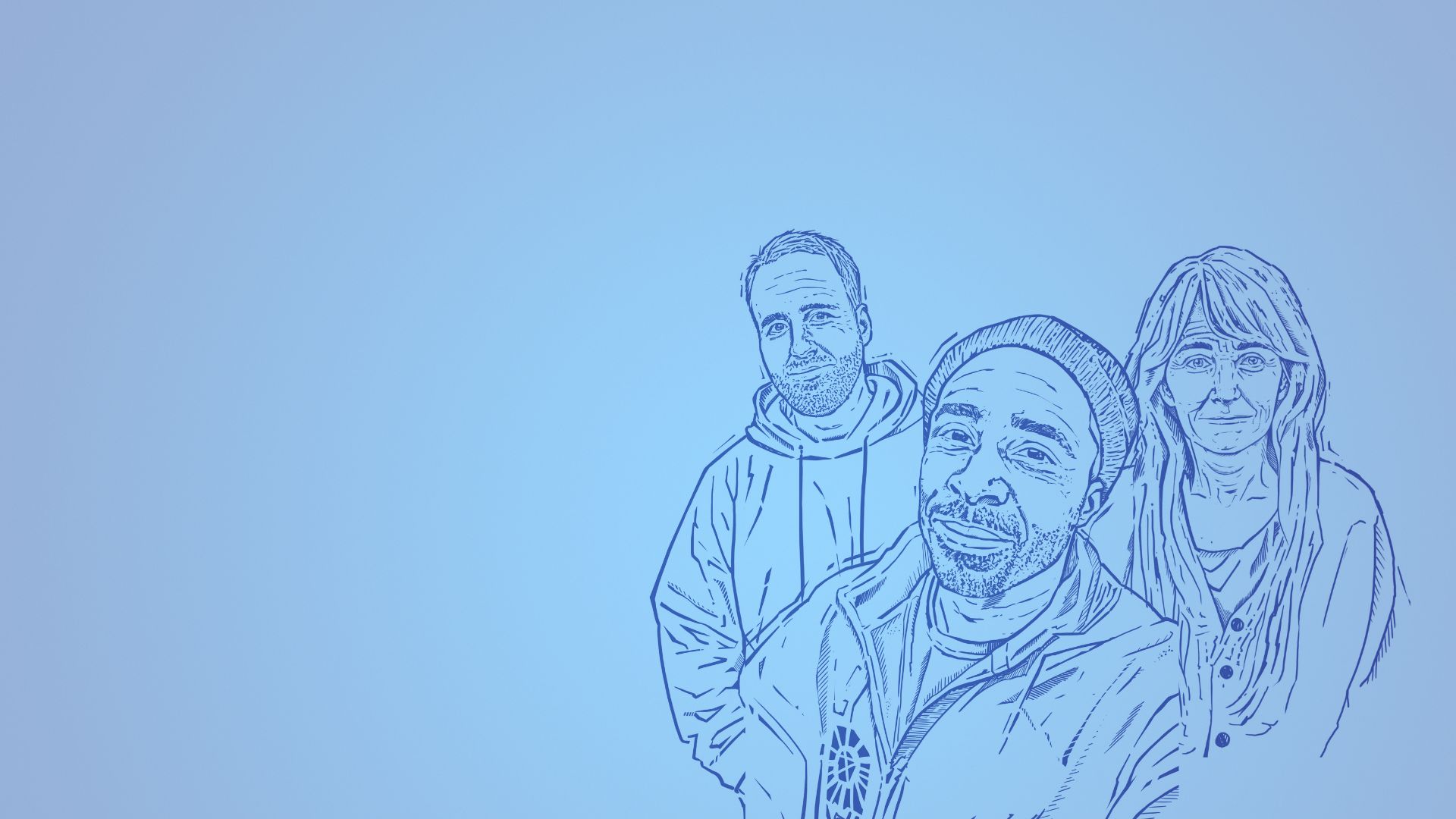 Header with three portraits for mental health in prison