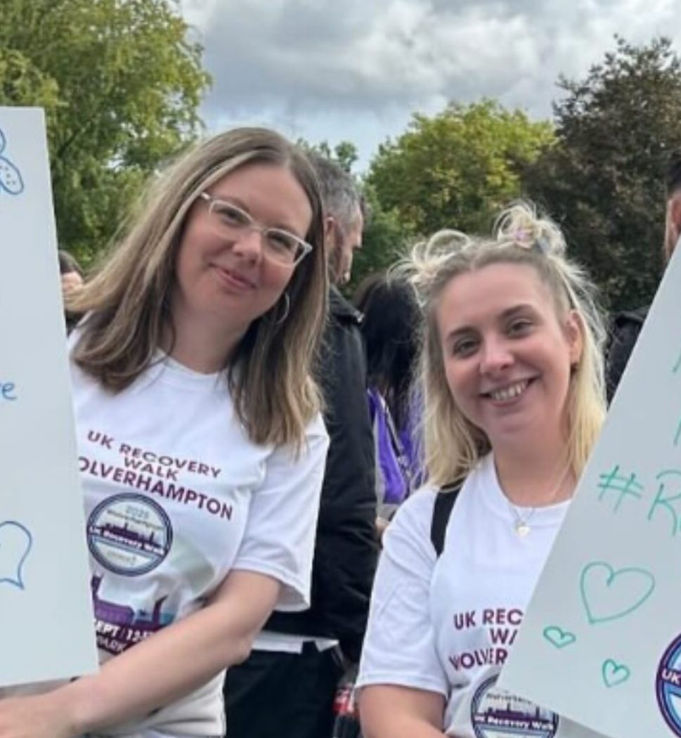 Nacro's substance misuse support service, Recovery Near You at a Recovery Walk in Wolverhamption. 